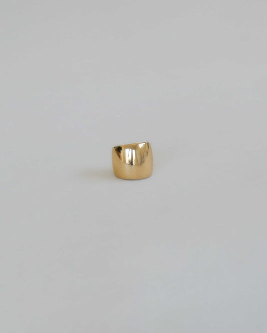 18K gold-filled bold ear cuff with a plain minimalist design