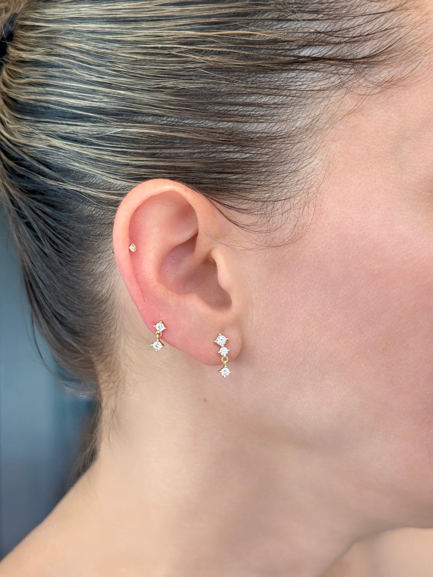 Triple Dangling Stacking Studs