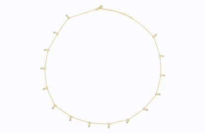 14k gold vermeil belly chain with CZ droplet accents