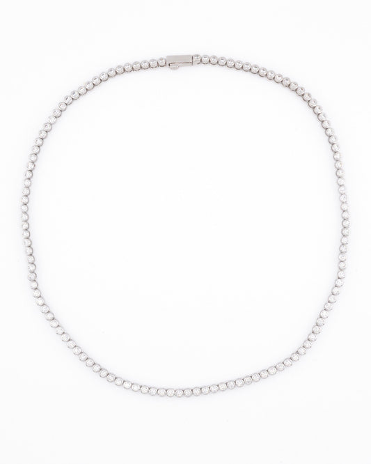 Round Bezel Tennis Necklace