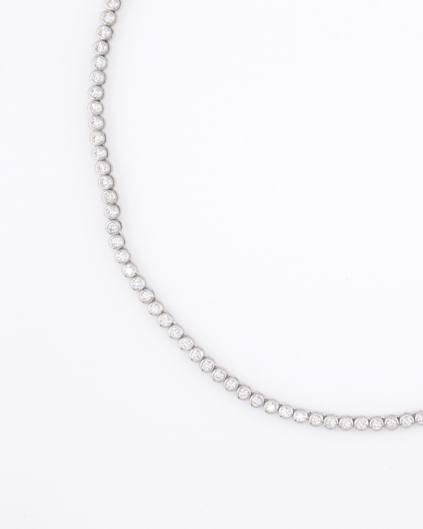 Round Bezel Tennis Necklace