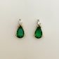 Emerald Teardrop Studs