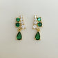 Emerald Teardrop and CZ Studs