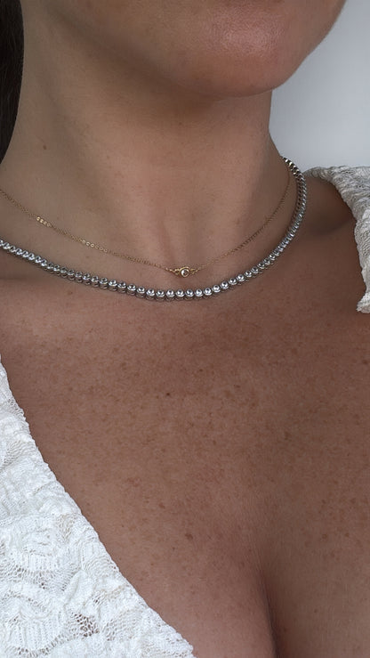 Round Bezel Tennis Necklace