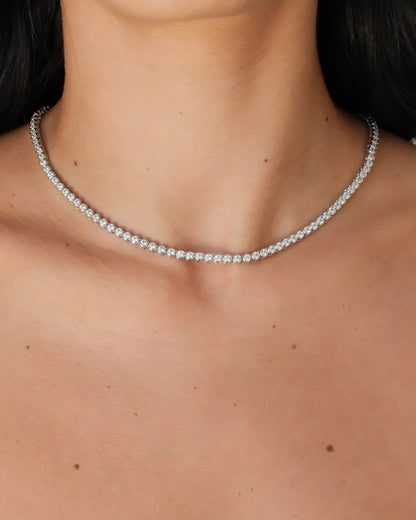 Round Bezel Tennis Necklace