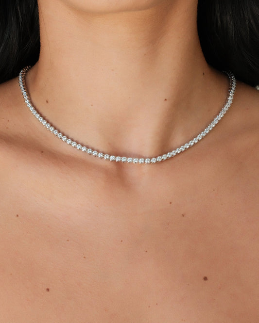 Round Bezel Tennis Necklace