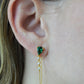 Emerald Teardrop Chained Earrings