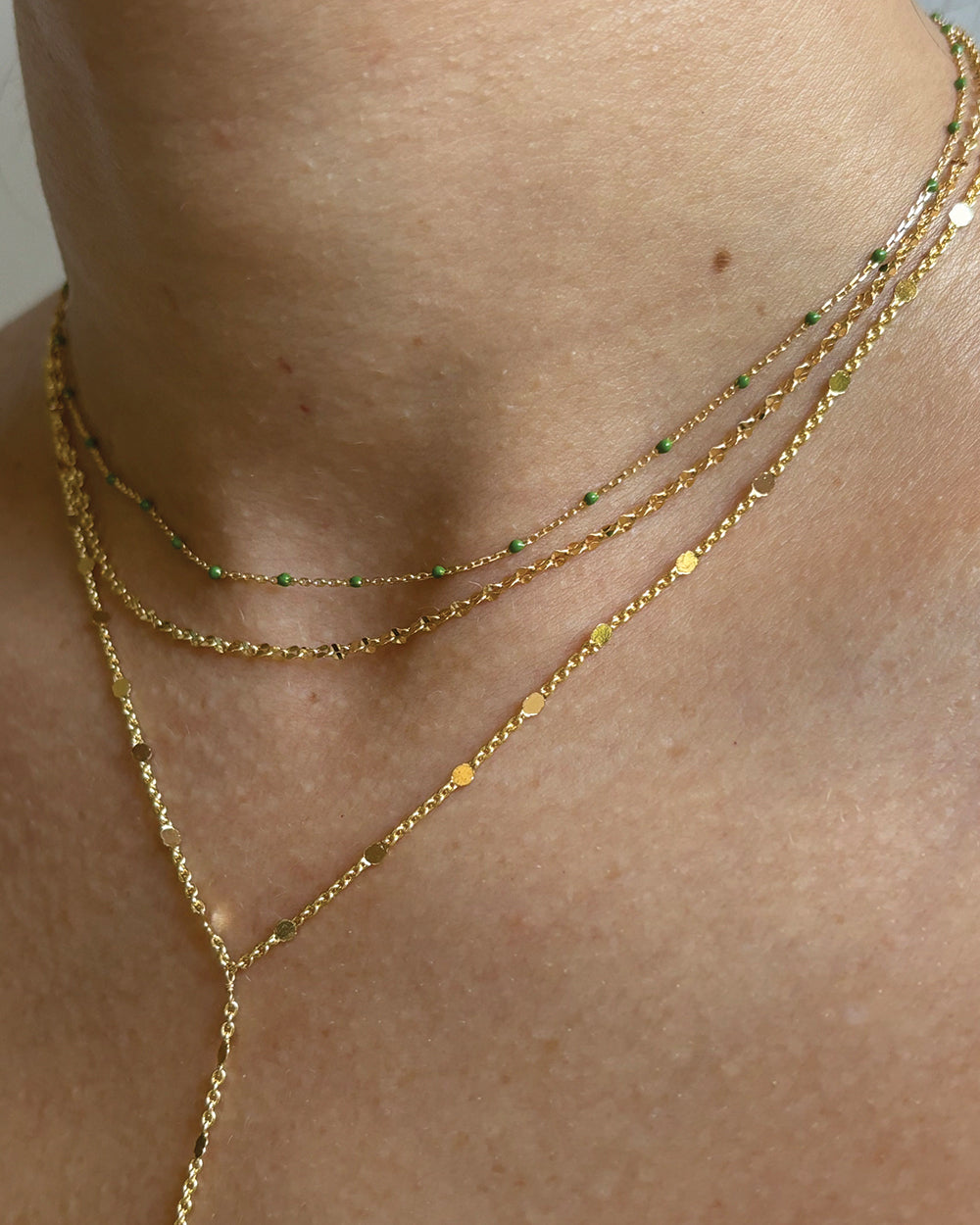 Reflective Coins Chain Lariat