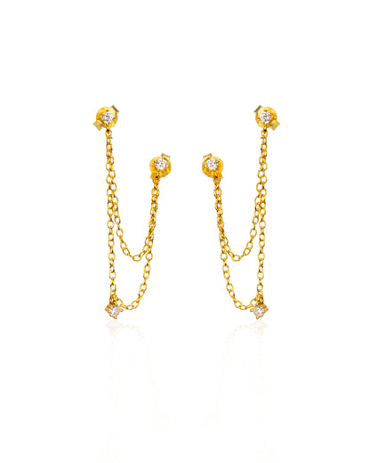 Esme Double Piercing Chain Earrings