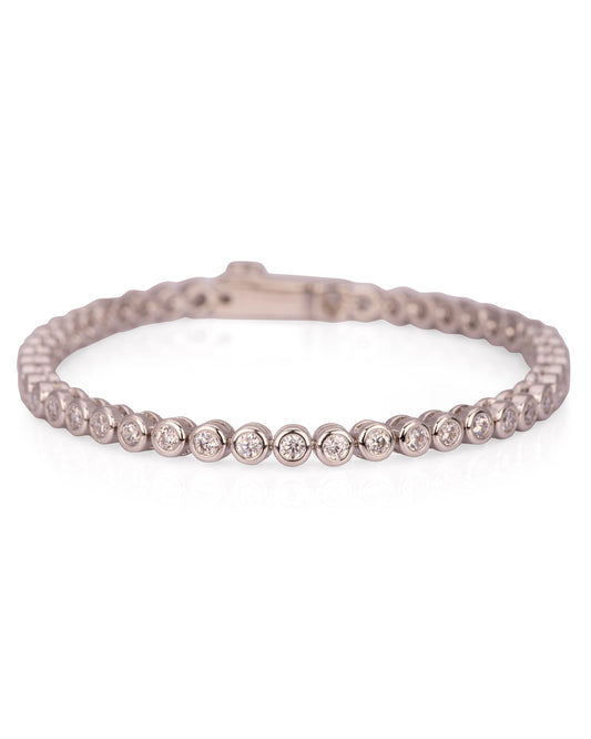 Round Bezel Tennis Bracelet